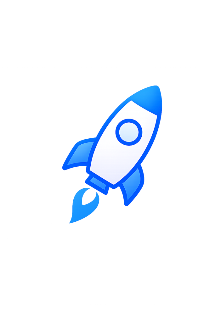 Rocket icon representing startup growth and momentum