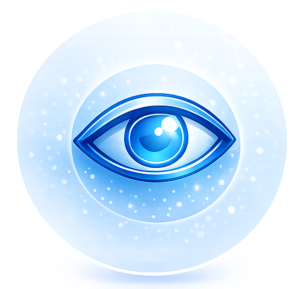 Blue eye icon representing increased online visibility for businesses