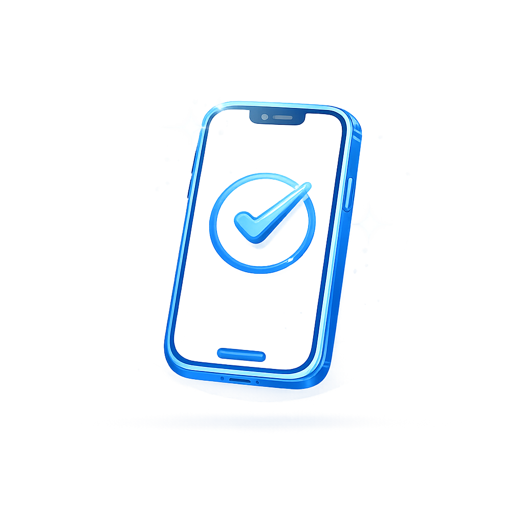 Glossy blue smartphone icon representing mobile-friendly website optimization.