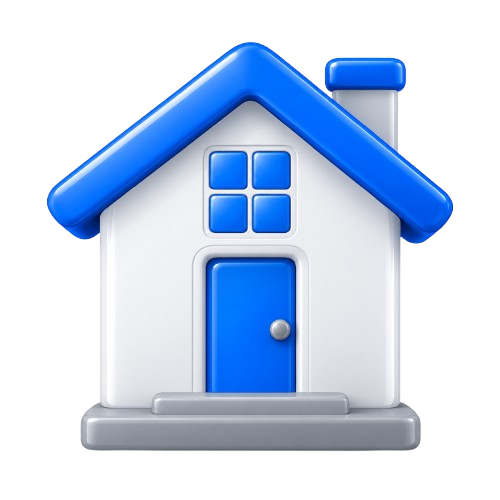 Glossy house icon representing Local SEO for home service businesses