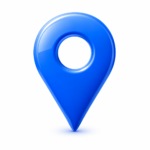 Glossy blue map pin representing local SEO visibility by Momentum Sky Media