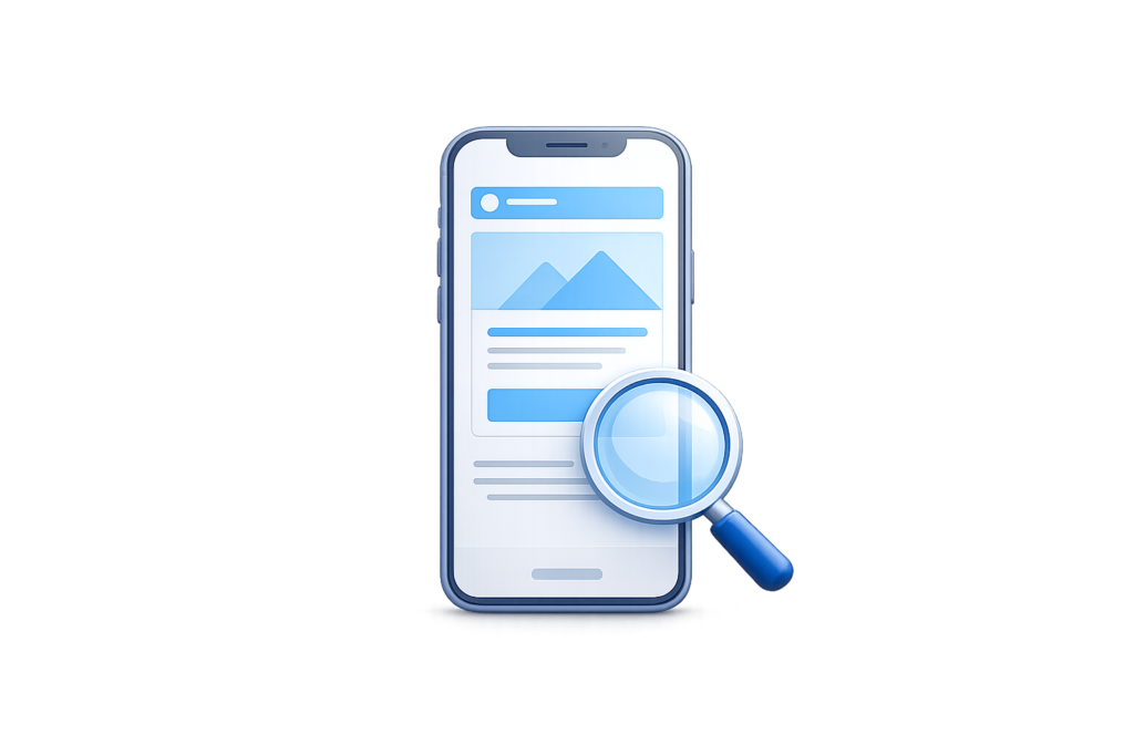 Mobile website optimization icon representing responsive design and mobile user experience.