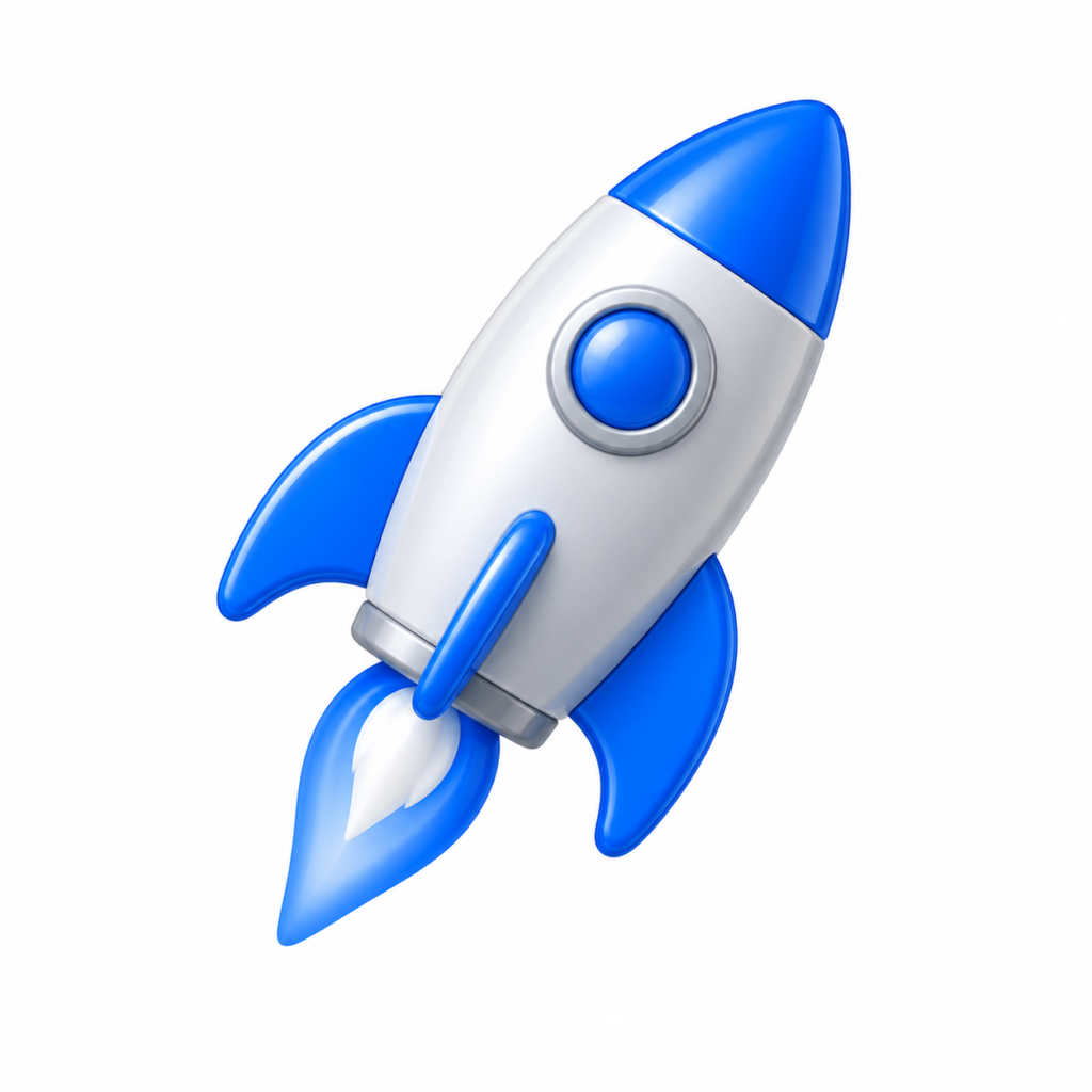 Glossy blue and gray rocket representing more qualified local leads