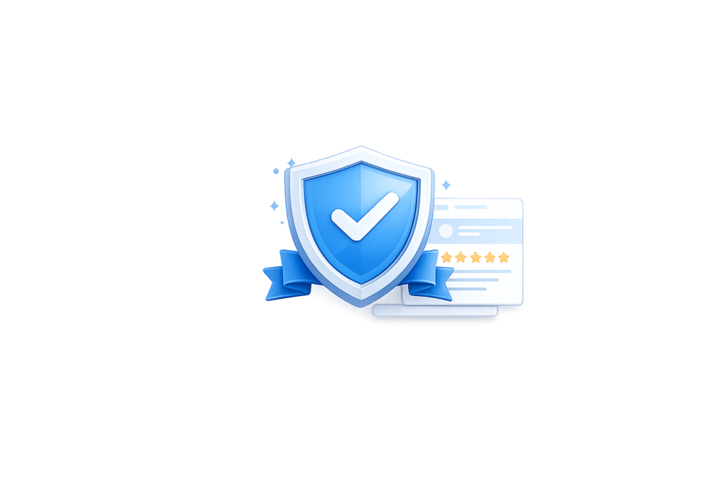 Trust and credibility icon representing website security, trust signals, and customer confidence.