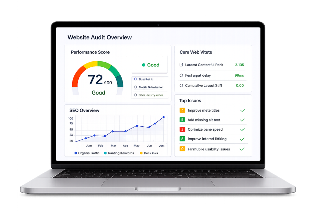 momentum sky media website audit dashboard